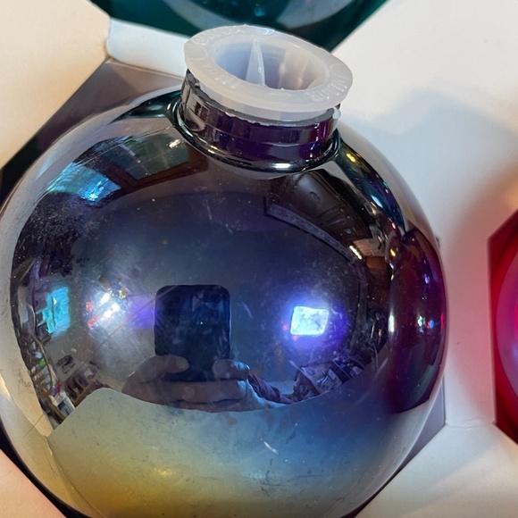 9 Vintage Barcana Festive Lights Shatterproof Bulb Covers Iridescent  80 mm - Picture 8 of 16